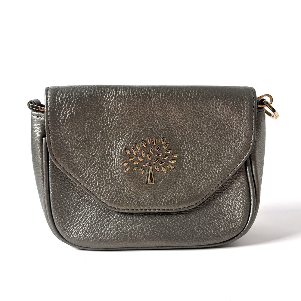 Mulberry Mini Pebbled Leather Crossbody – Tree Logo, British Designer